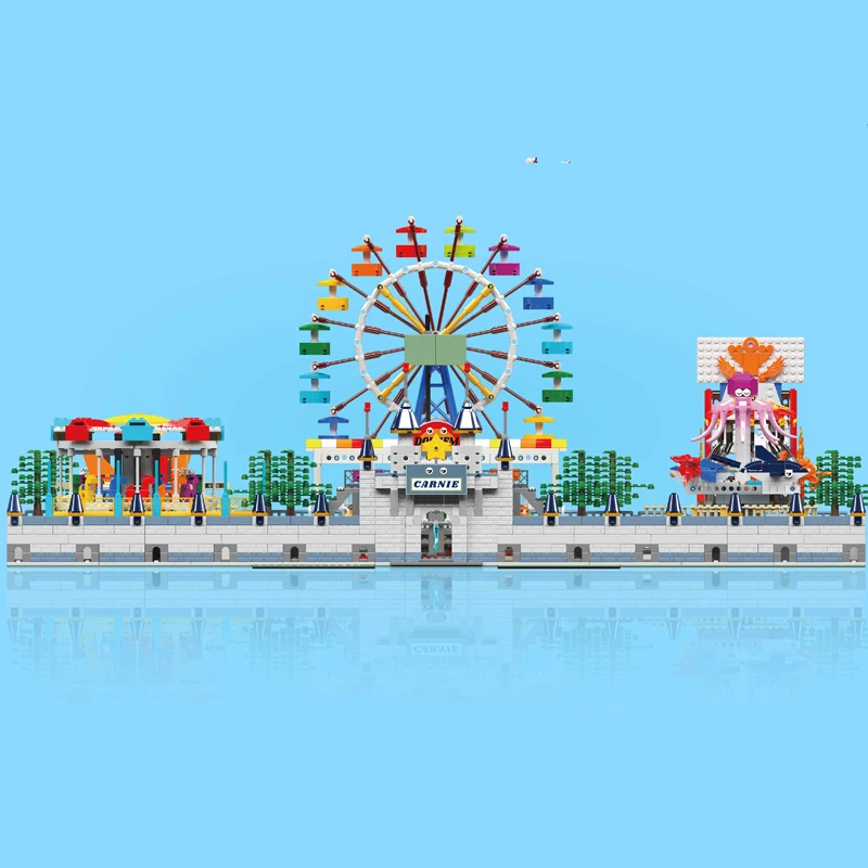 몰드 킹 11022 MOC 기능성 놀이공원 블록 퍼즐 독특한 조립 기술 브릭 세트 장난감 생일 선물 어린이용