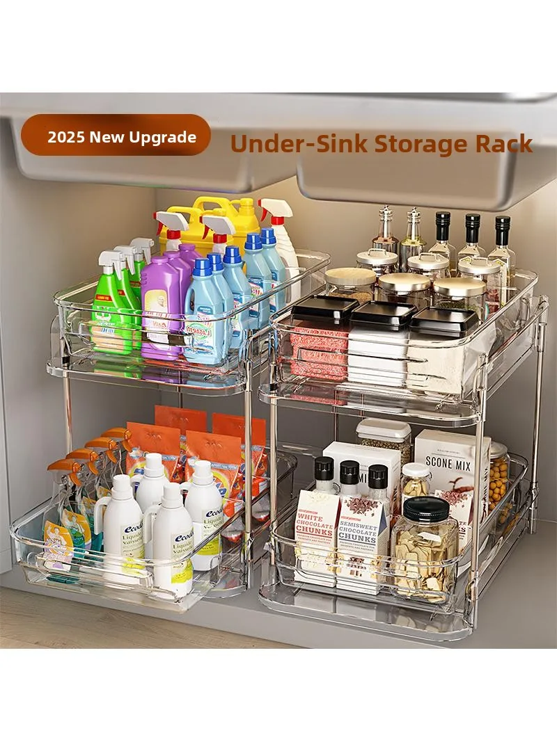 

Pull out Batoom Sink Storage Ra Kitchen Drain Pipe Organizer Strong Load Bearing Plastic Countertop elf for Toiletries
