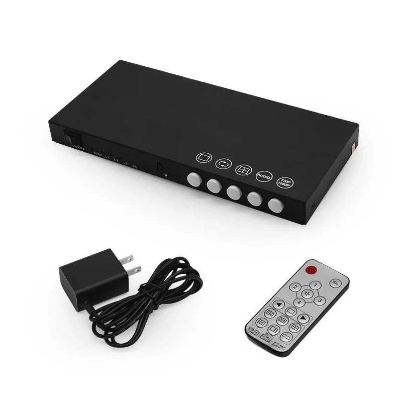 Four-screen splitter 4 in 1 out high definition splitter One screen is divided into two zones and four zones for display