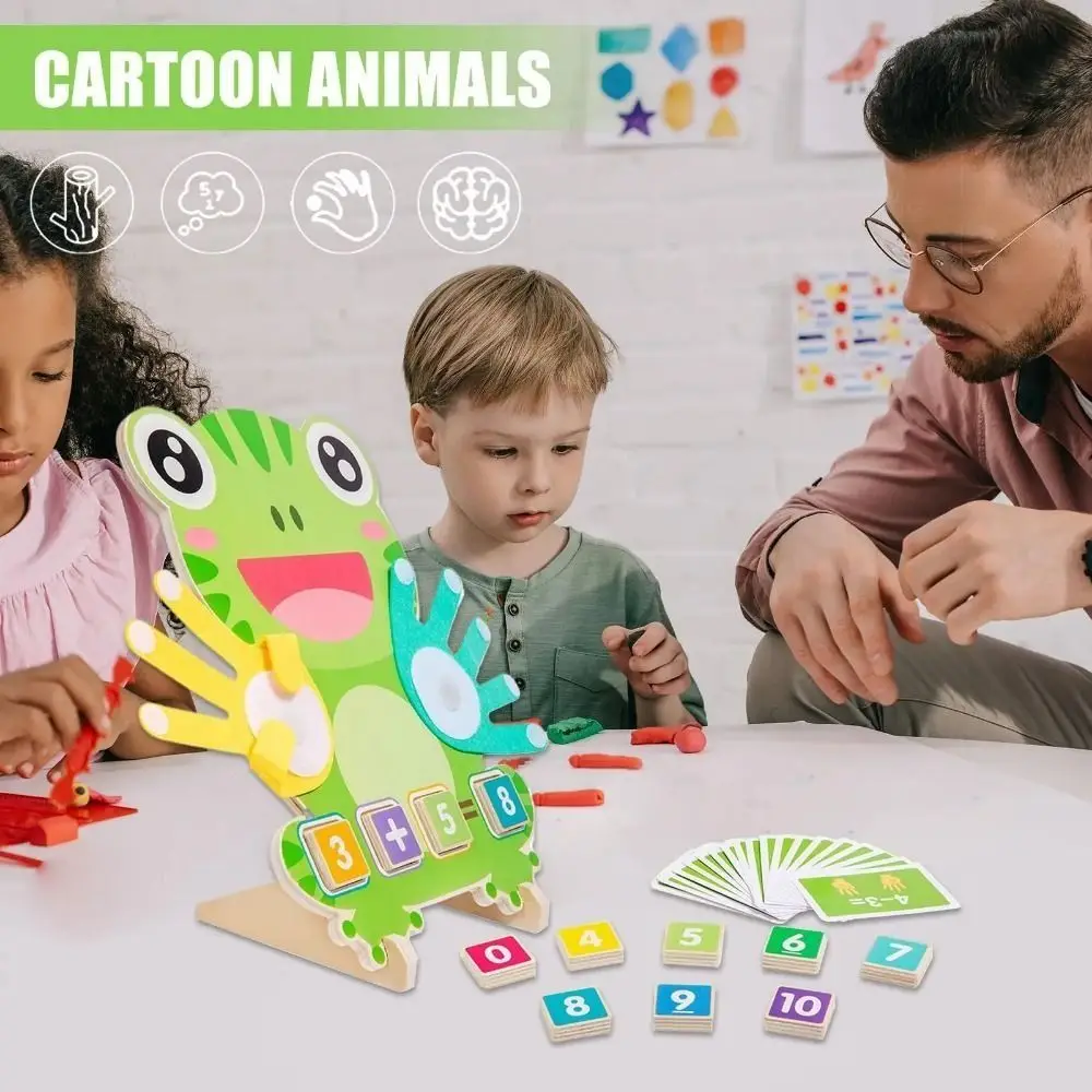 

Montessori Frog Finger Operation Puzzle Educational Frog Finger Numbers Math Model DIY Children Counting