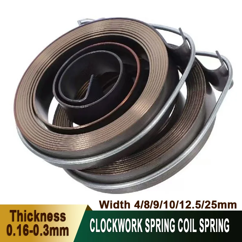 Constant Force Clockwork Spring Industrial Retraction Spring Rewind Coil Width 4-25mm for Milling Machine Belt Safety Return