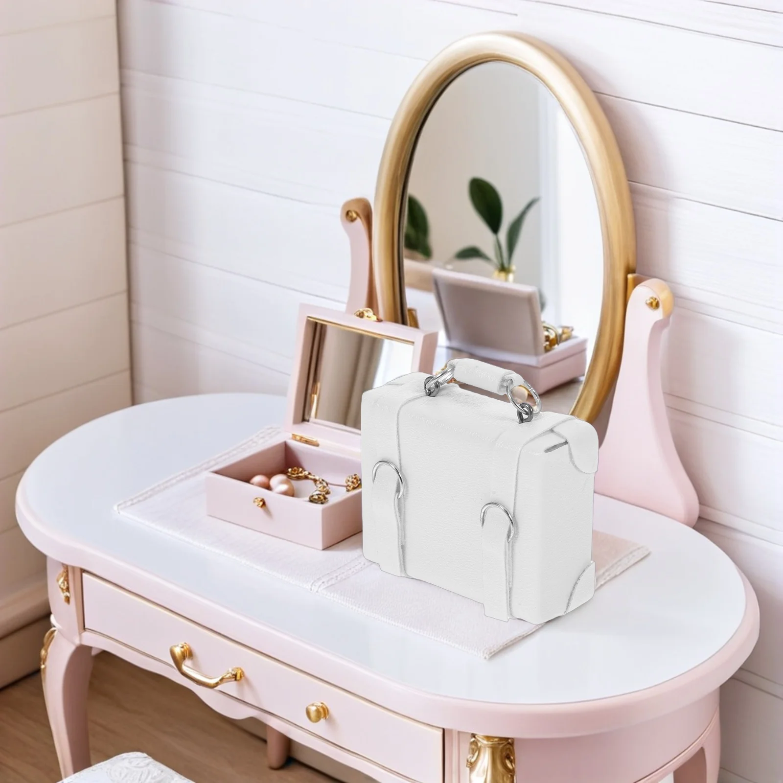 

Miniature Vintage Suitcase Kids Mini Case Compact Carrying Durable Wood Faux Travel Suitcase Storage Box