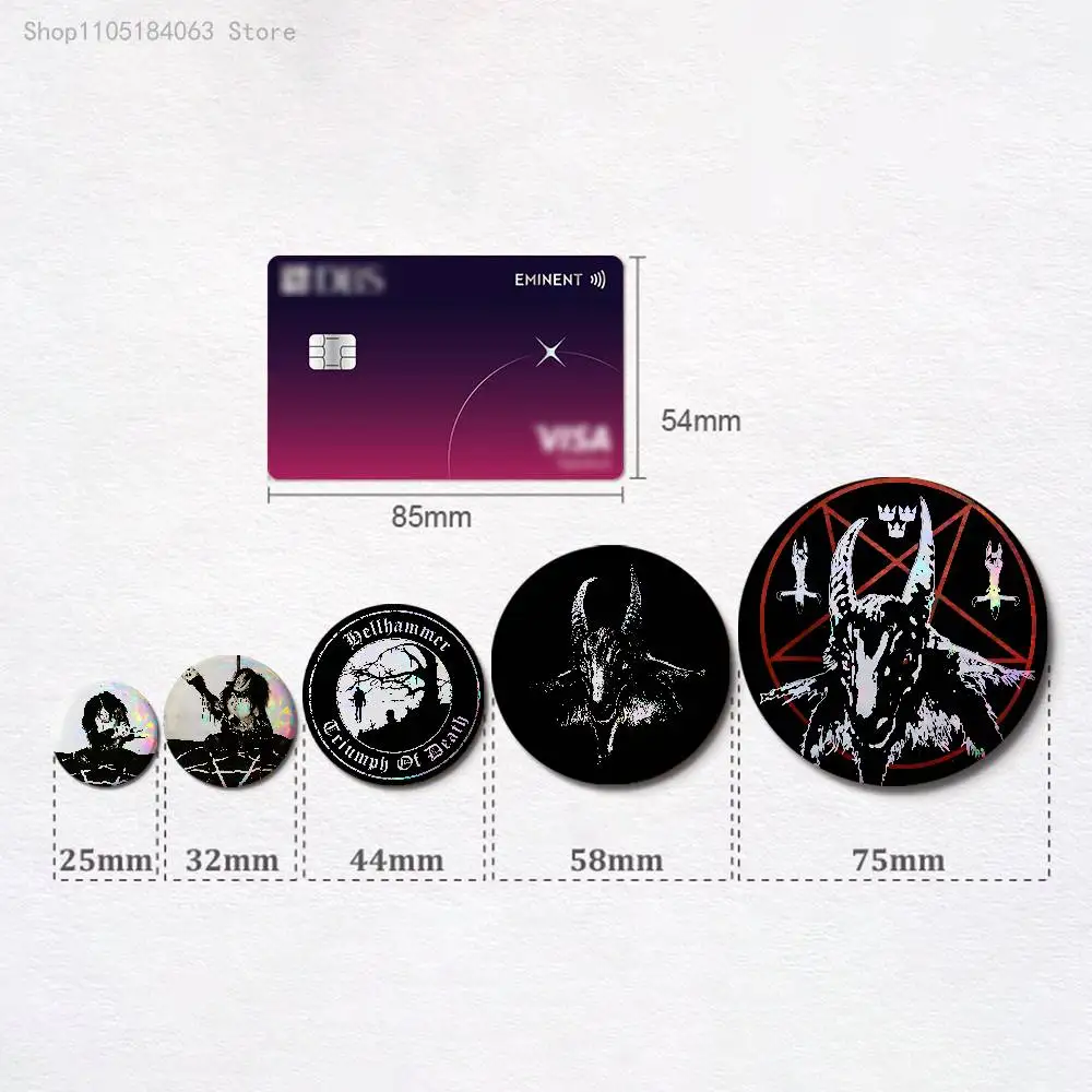 B-BathoryS Band Quorthon Badges 25 32 44 58 75 mm Round Cosplay Pin Bag Decor Fans Collect Friends Gifts Brooch Souvenir