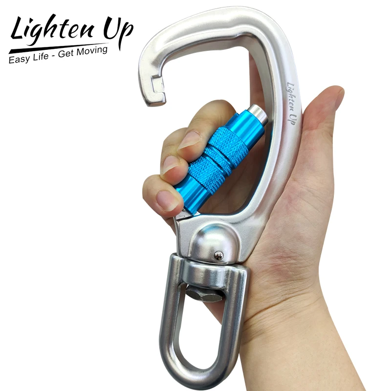 LightenUp 360° Swivel Carabiner Clip Rotatable Spinner Carabiner Small Auto Locking Carabiner Rotational Hammock Hanging Clip ﻿