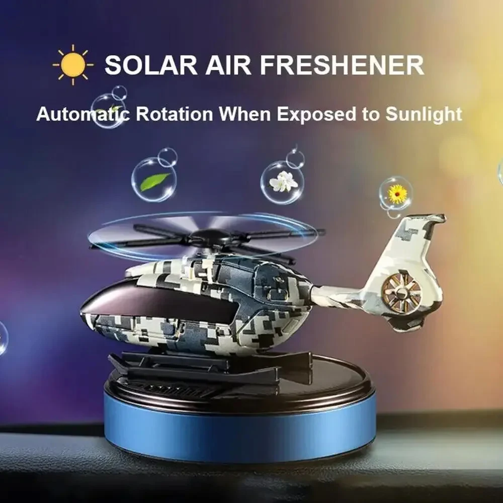 

Car Solar Powered Rotation Helicopter Airplane Air Freshener Solar Helicopter Interior Perfume Trim Diffuser Rotary Aromatherapy