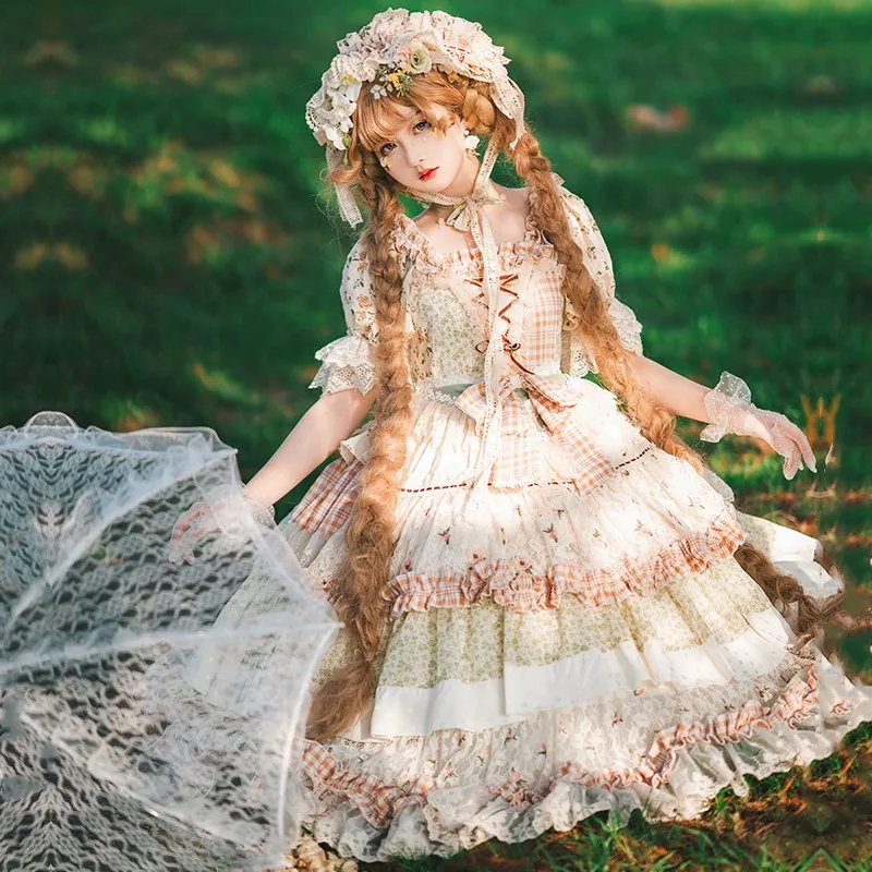 Customized Tea Party Flower Wedding Picking Girl Daily Pure Cotton Pastoral Style Dress