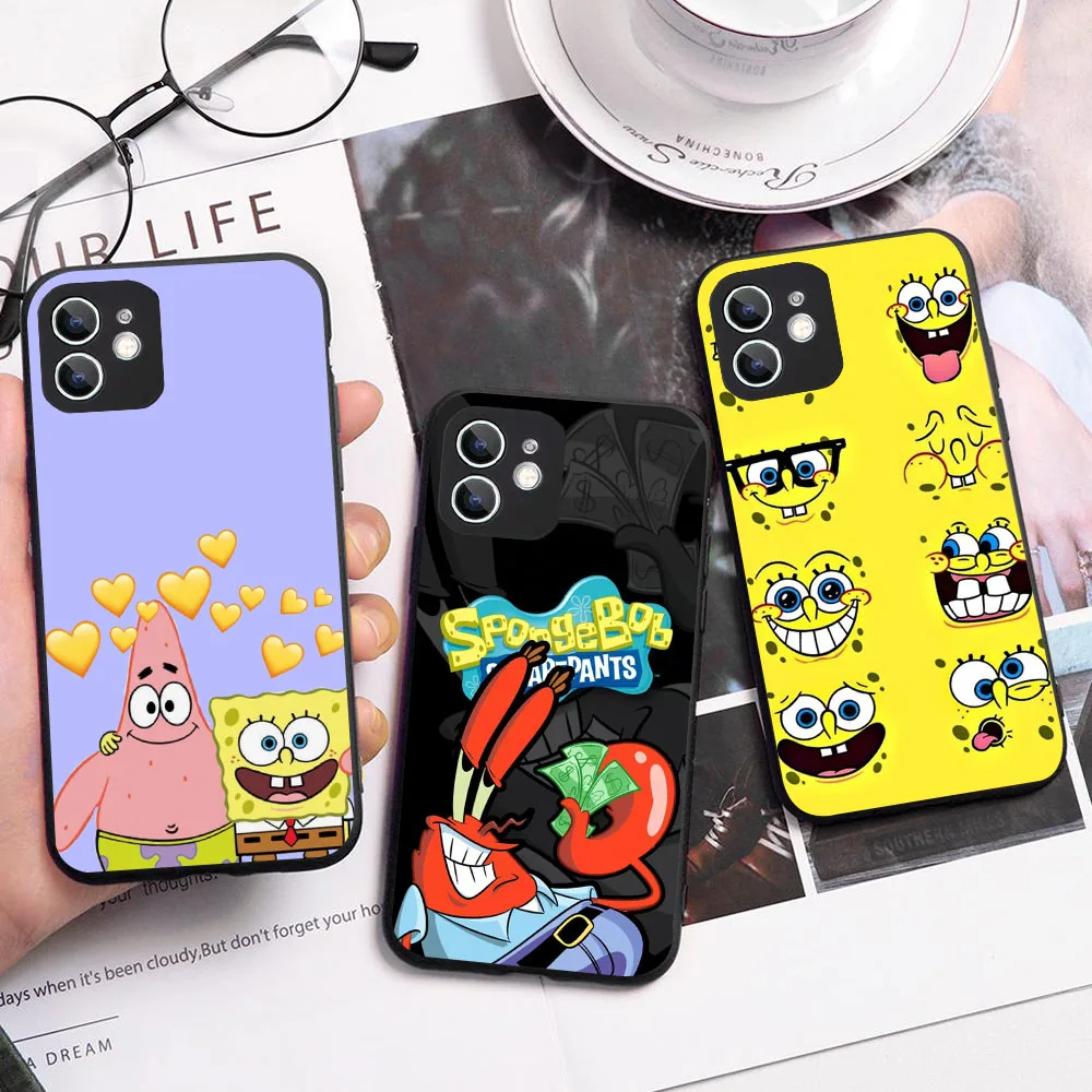 SJ-67 SpongeBob SquarePants Silicone Case For Xiaomi MI 9T 12 A2 A3 A2 A3 10T 10 10S 11 11i 8 11T Lite Pro