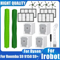 Main Roll Side Brush Dust Bag Spare Parts For iRobot Roomba S9 9150 S9+ Plus Robot Vacuum Cleaner, Replacement Accessories