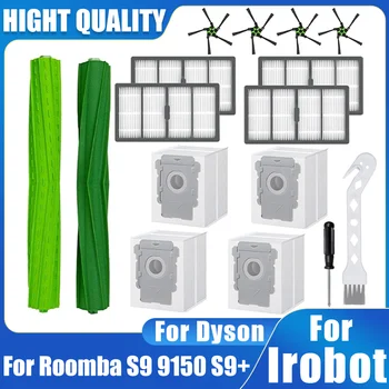 Yüksek Kaliteli Ana Rulo Yan Fırça Toz Torbası iRobot Roomba S9 9150 S9 + Artı robotlu süpürge Parçaları Hepa Filtre Aksesuarları