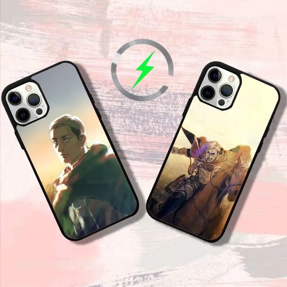 

Anime E-Erwin S-Smiths Phone Case For iPhone 16,15,14,13,12,11,Pro,Max,Plus,Mini,SE4,E Magnetic Magsafe Wireless Charging