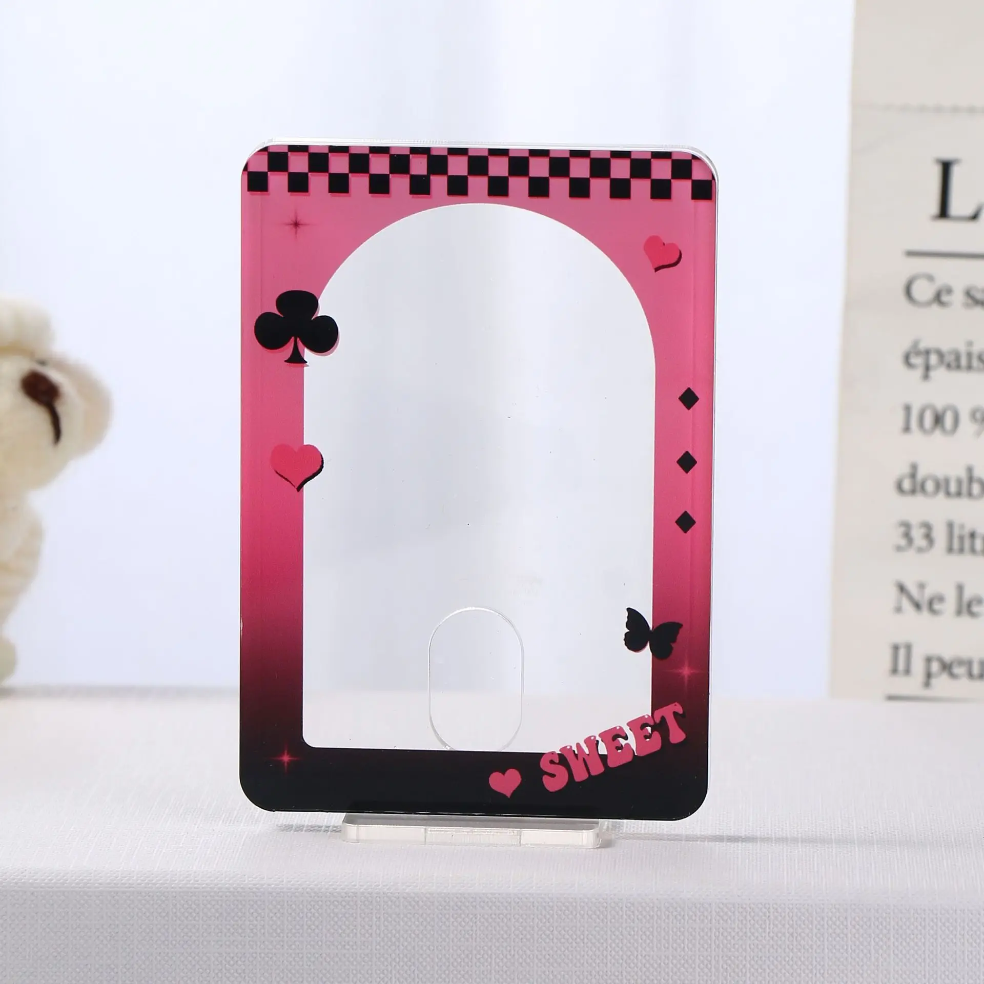Sweet Cool Style Small Display Stand, Brick, Standing Goupan Desktop Cover, Protective Card Cover