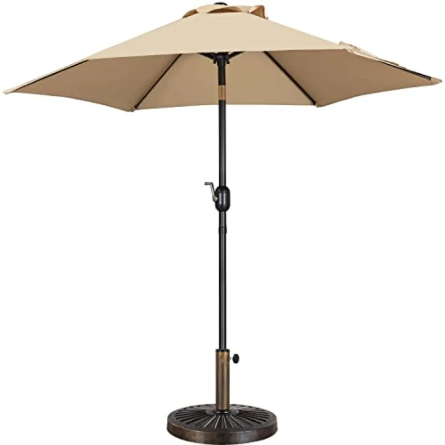 

7.5FT Patio Umbrella Outdoor with Heavy Duty Base IncludedTable Umbrella with Push Button Tilt and Crank UV Protection Waterpro