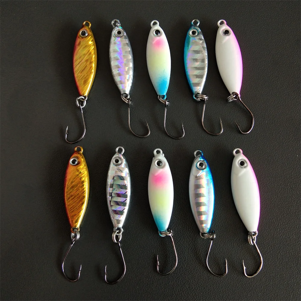 

Swolfy 10PCS/LOT Small Jigs Shore Cast Fishing Lure 3g 5.5g Metal Jigging Artificial Hard Bait Fishing Accessories