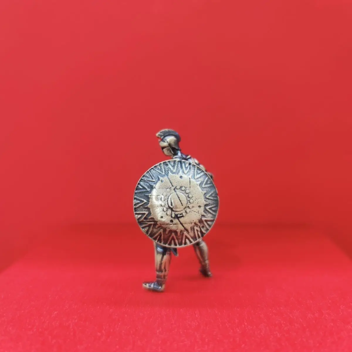 Samurai-Style Sculpture- Antique Copper Armored Warrior Figure