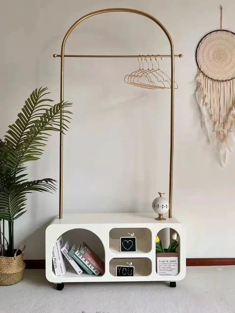 Modern Simple Movable Household Coat Rack Storage Rack Storage Display Curio Cabinet Showcase
