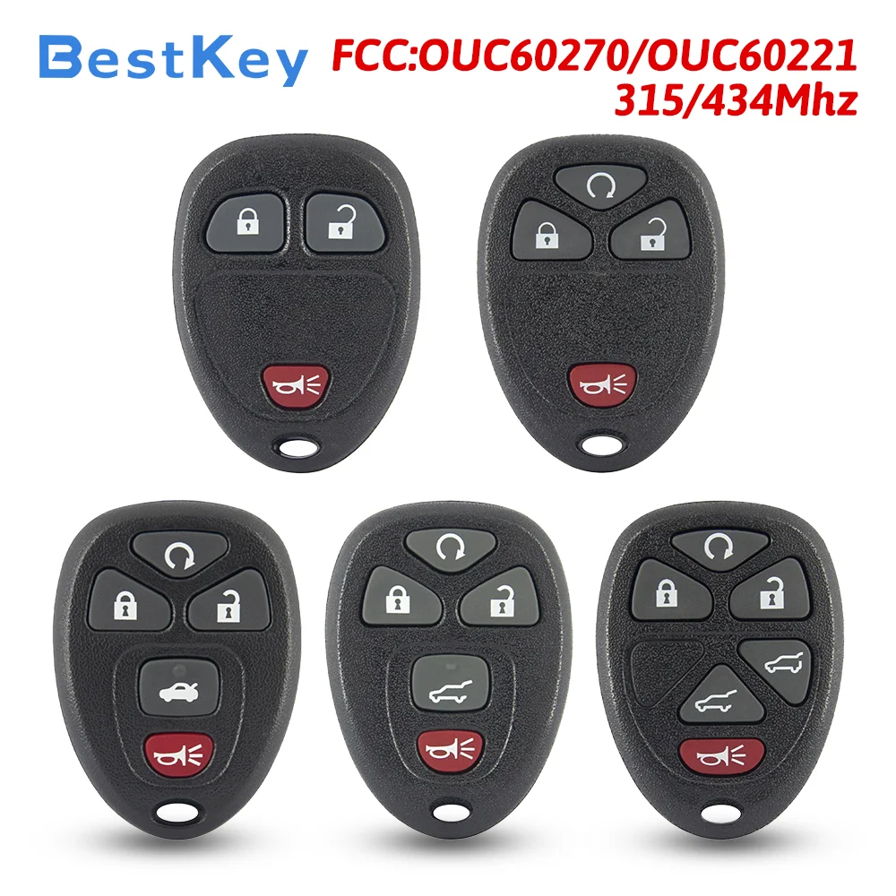 Best Key Complete Remote Key | 315MHz,FCC OUC60270 OUC60221,Keyless Entry | For GMC Yukon Tahoe Buick Lucerne 2006-2015
