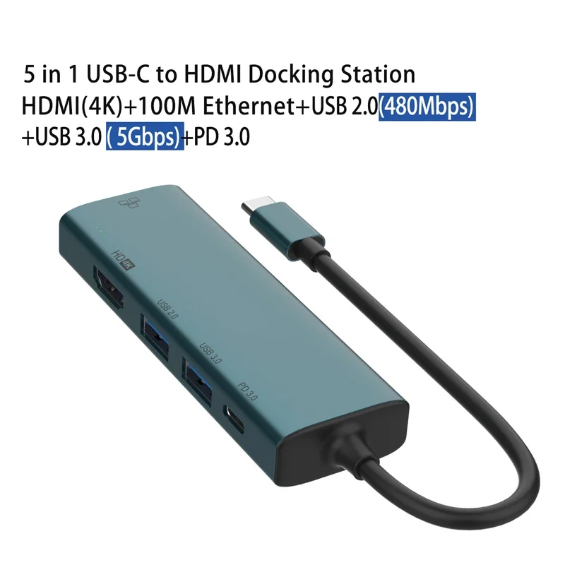 external screen USB HUB USB-C to HDTV-compatible Adapter Docking Station Splitter Extender RJ-45 LAN Adapter Splitter Adapter