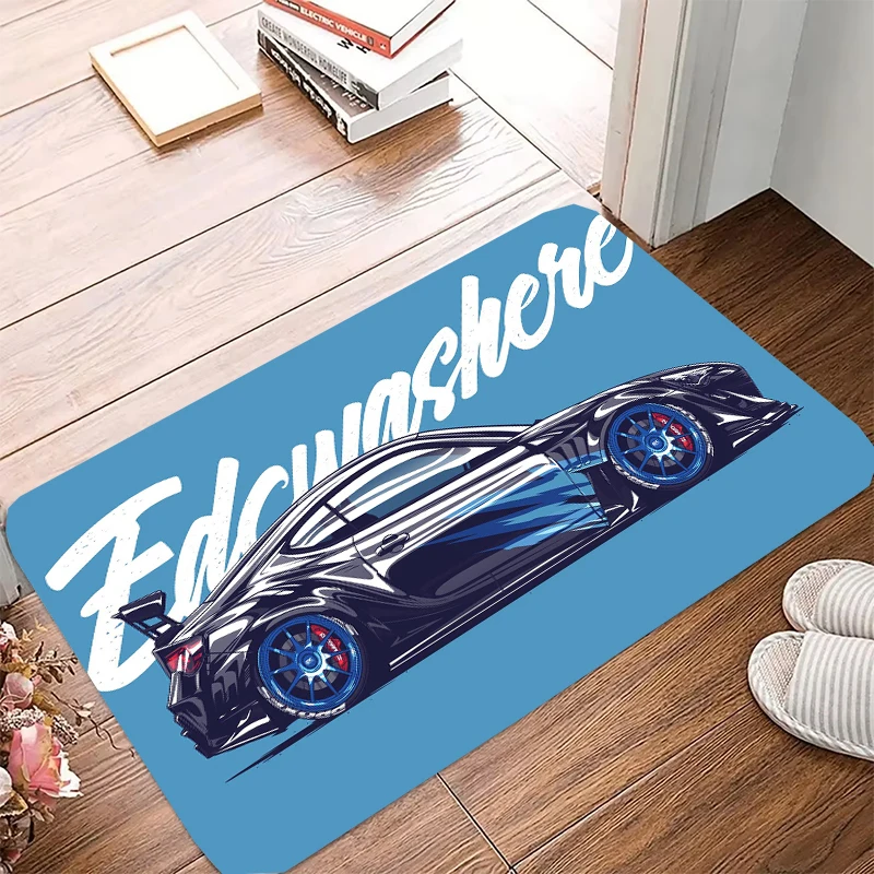 Anime sports car Kitchen Mat Home Entrance Doormat Living Room Bedroom Balcony Carpet Bathroom Hallway Door Anti-Slip Foot Rug