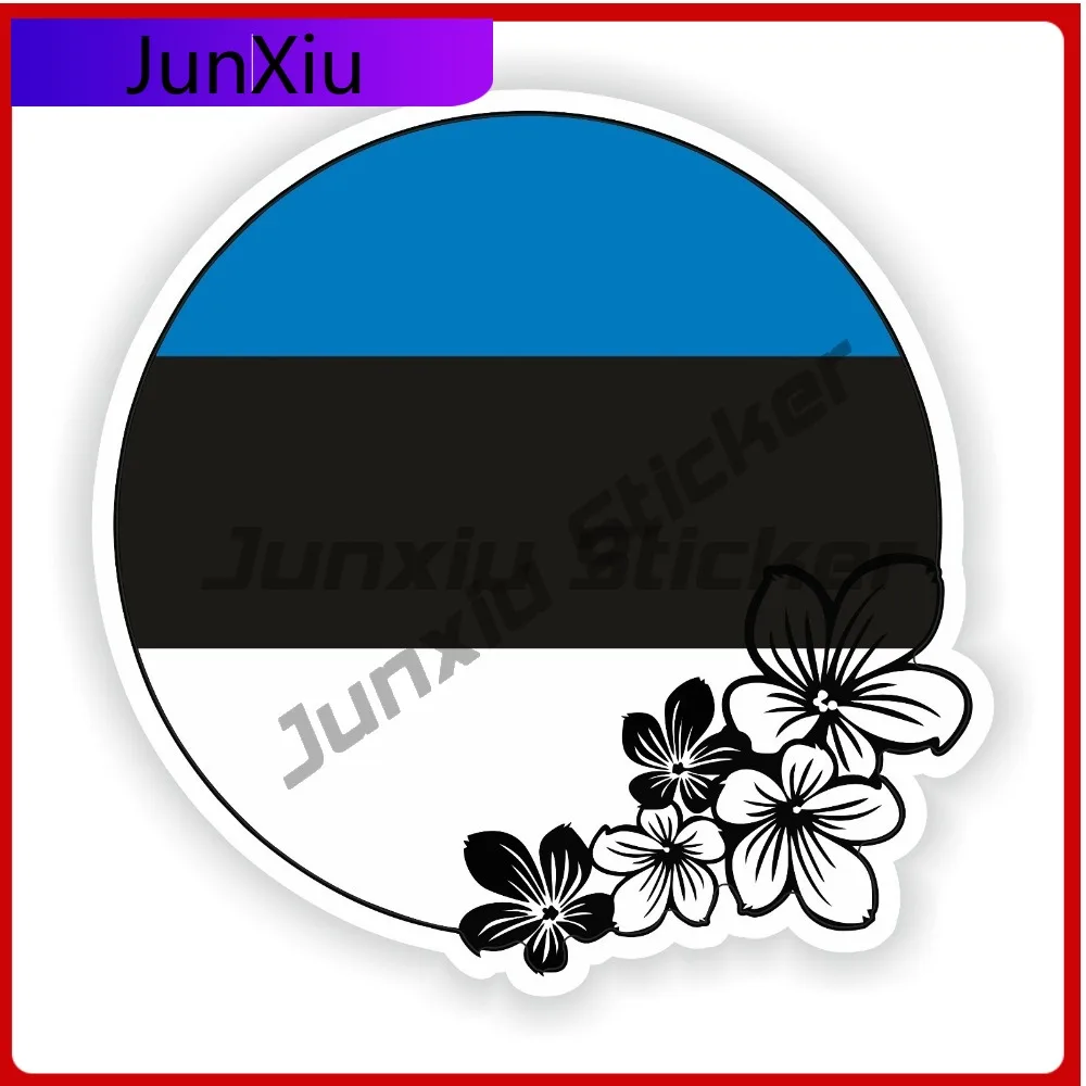 

Estonia Round Flower Anime Top Quality Waterproof Stylish Bumper Decal Accessory Vinyl Car Laptop Window Auto Exterior Gift