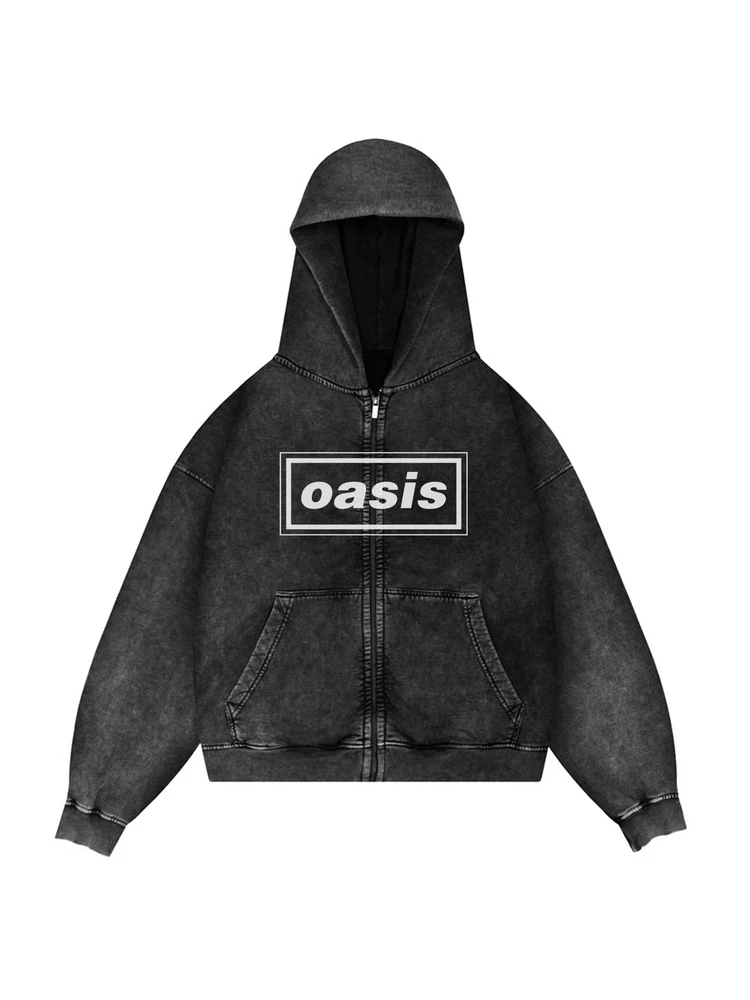

Band Trendy Ro Punk High Street Waed Vintage Zipper Hoodie Men Loose Fit Digital Direct Spray Cotton Long Sve
