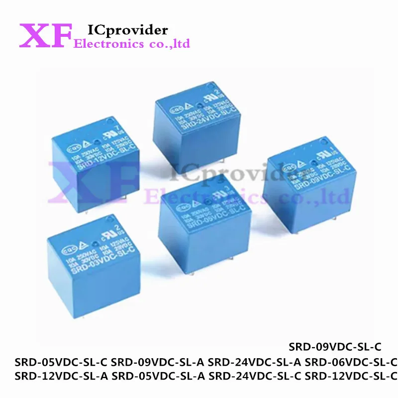 10Pcs SRD-24VDC-SL-C SRD-05 06 09 12 24VDC-SL-C SL-A power relay 5 pins 4 pins 10A T73