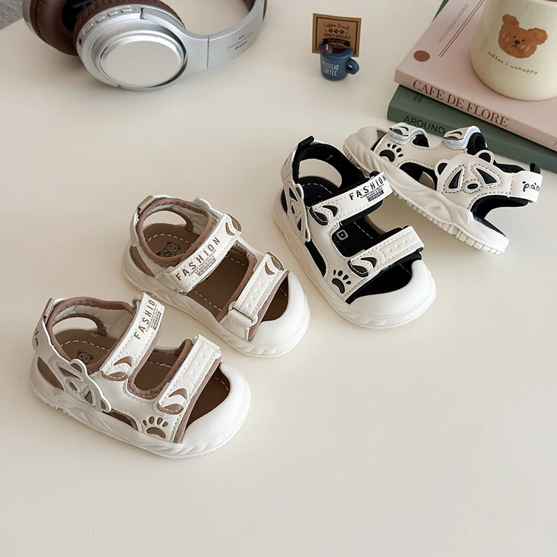 

Летние детские сандалии для девочек и мальчиков, детская обувь из искусственной кожи с мягкой подошвой, модные пляжные сандалии для маленьких детей, обувь для малышей
