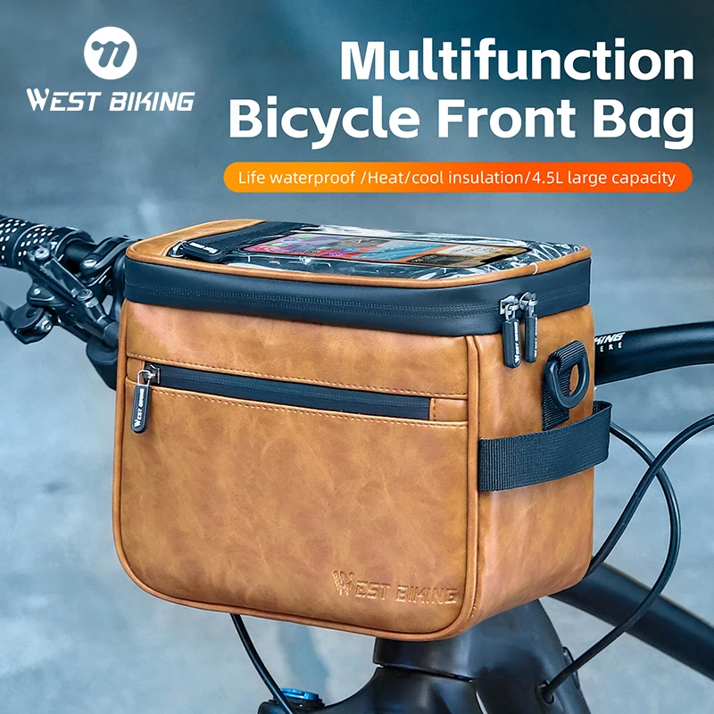 

WEST BIKING Multifunctional Bicycle Front Bag 4.5l Constant Temperature Handlebar Bag Waterproof Messenger Bag Cycling Equipment