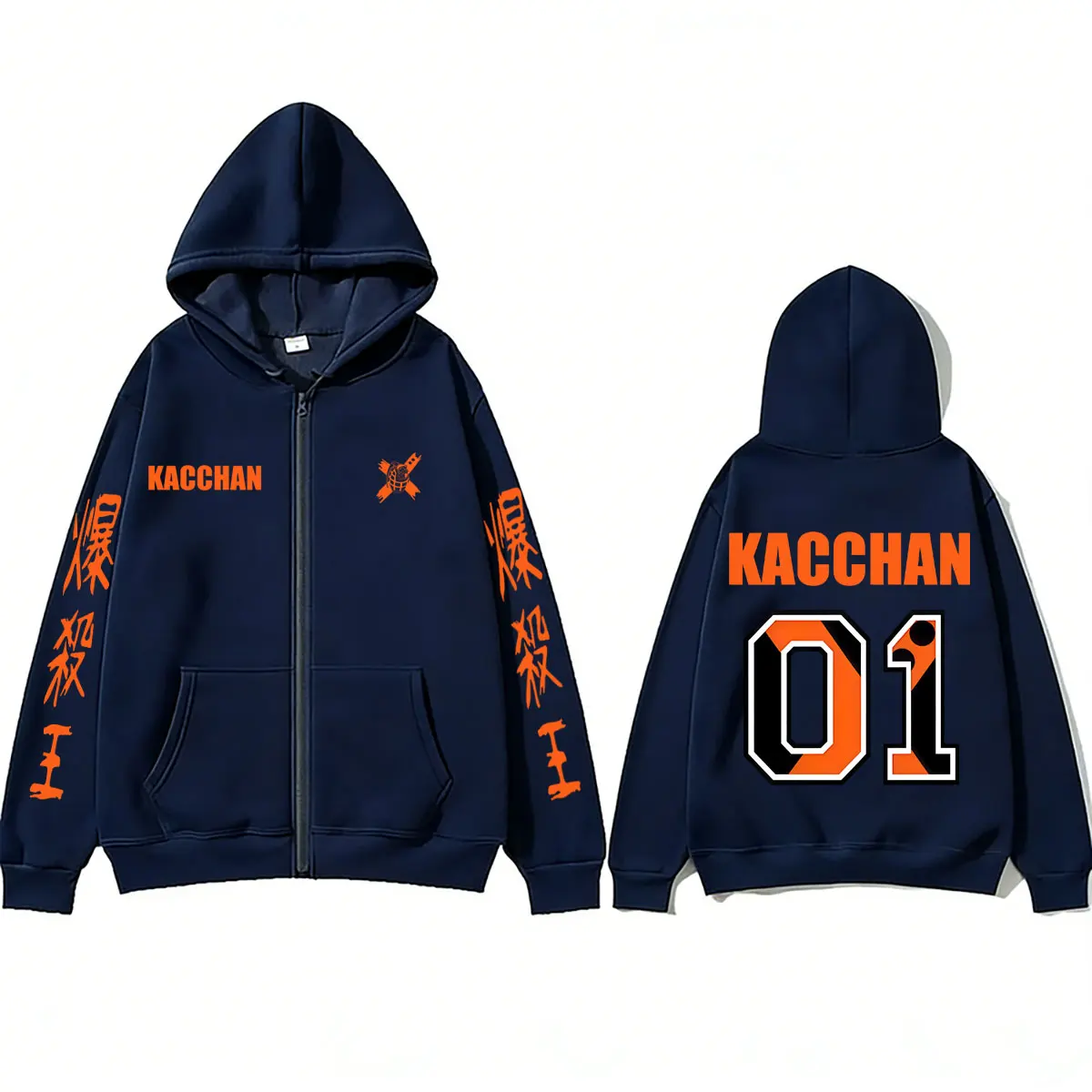Anime My Hero Academia Bakugou Katsuki Zipper Hoodie Men Women Manga Vintage Oversized Zip Up Jacket Male Cartoon Harajuku Coat - view 3