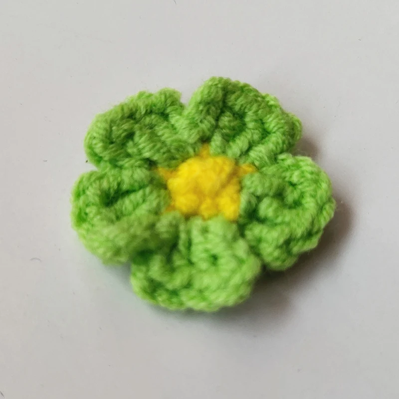 12PCS 2.2CM Handmade Yarn Flower Crochet Knitted 뜨개 Multiple Colors 뜨개질 Clothing  Accessories 뜨개꽃