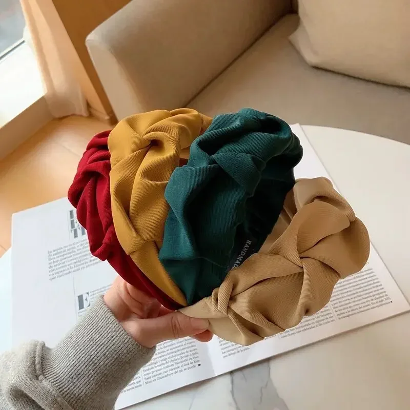 2024 Fashion Hair Hoop Hair Bands for Women Girls Flower Solid Color Headbands Designer Wide Hairband Hair Accessories Headwear image 4