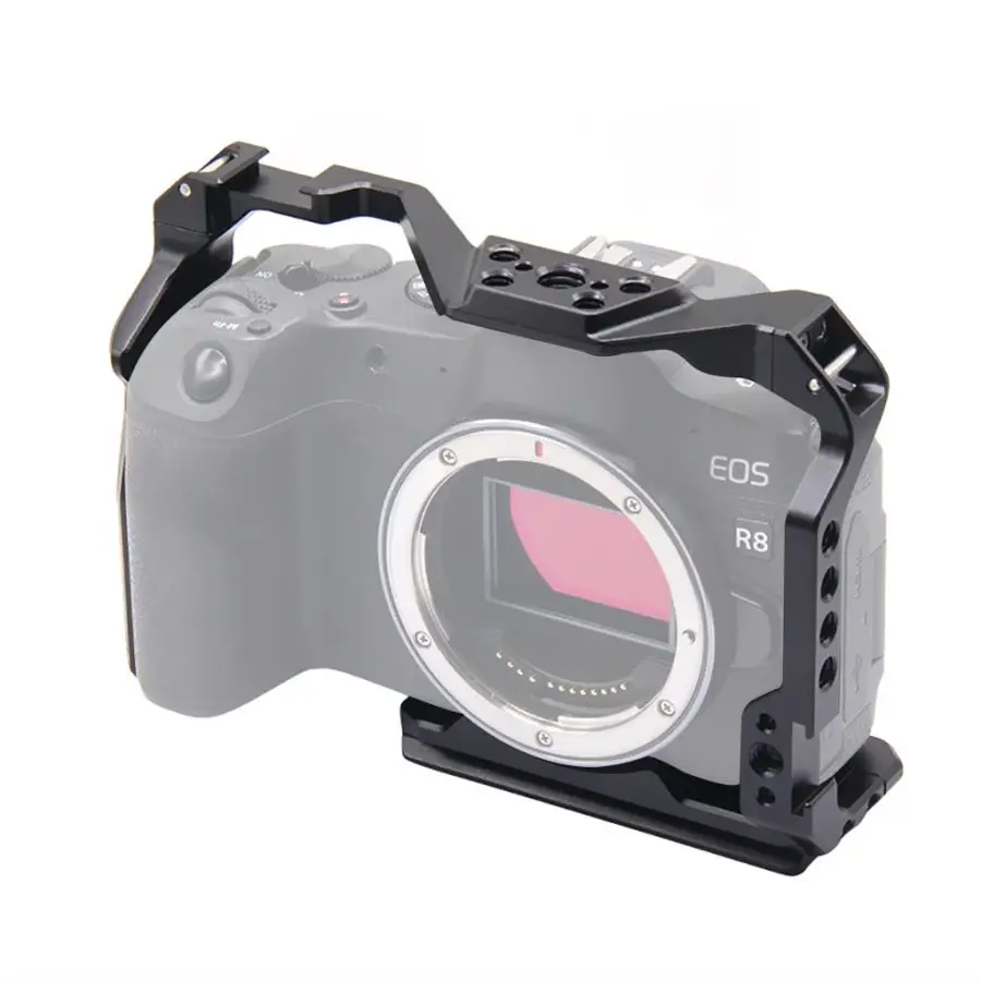 Für Canon EOS R8 DSLR Kamera Käfig Rig Top Griff Grip Kalten Schuh Montieren 3/8 "1/4" ARRI Stativ video Schutz Gehäuse Fall – Detail 1