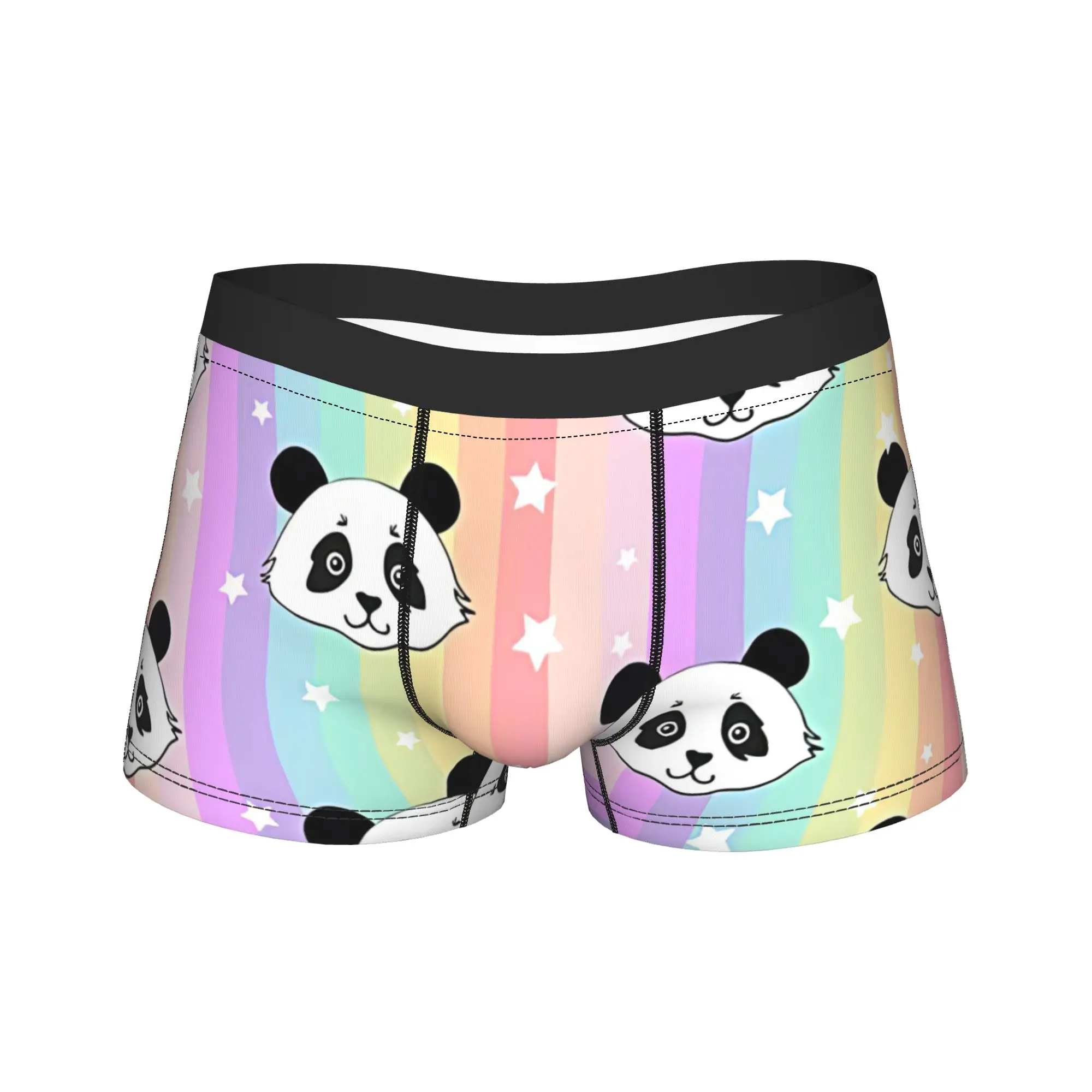 

Мужское длинное нижнее белье с рисунком панды, сексуальные трусы-боксеры, шорты, мужские трусы из полиэстера, большие размеры