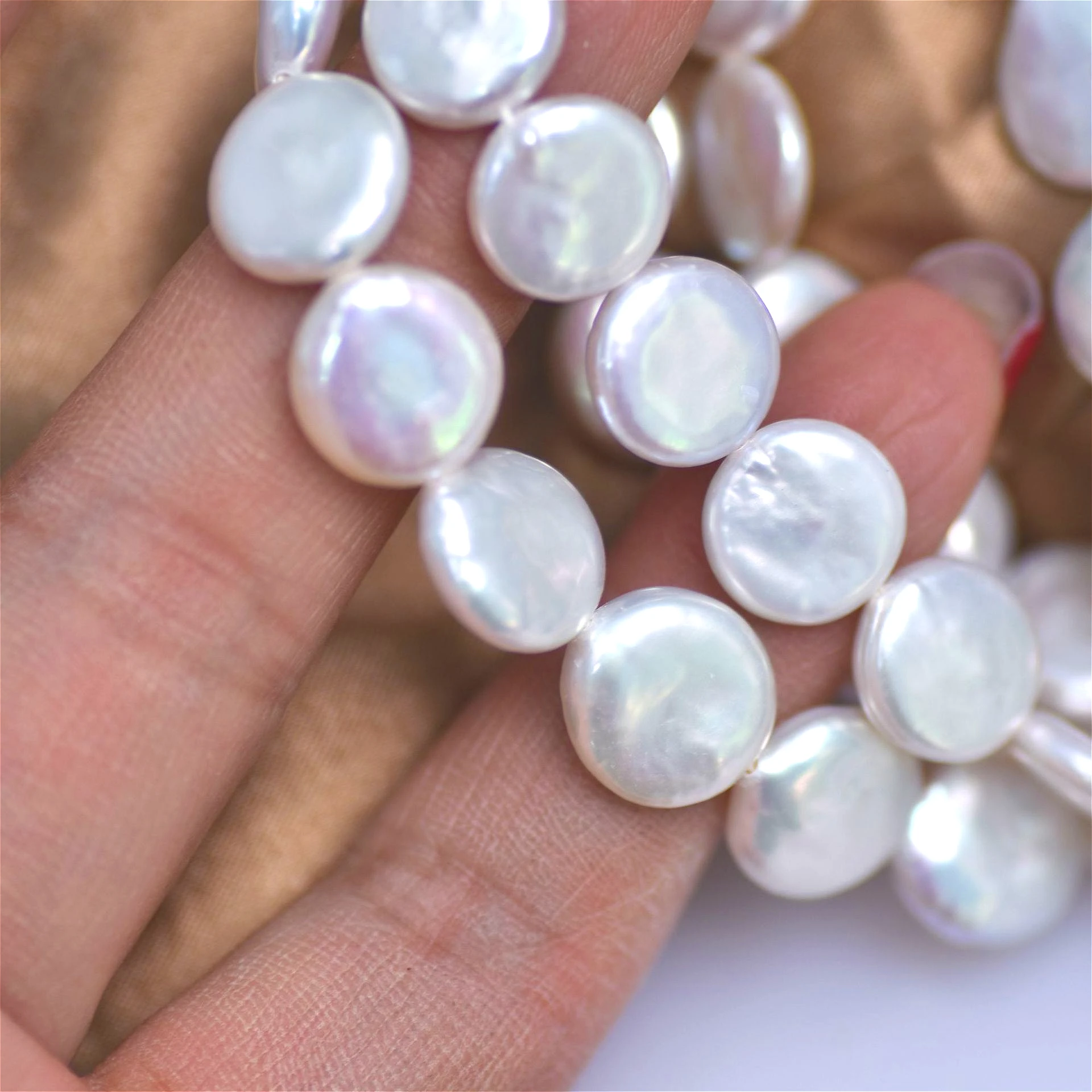 Jewelry Making The Well - خرز لؤلؤ طبيعي أبيض مشع مستدير