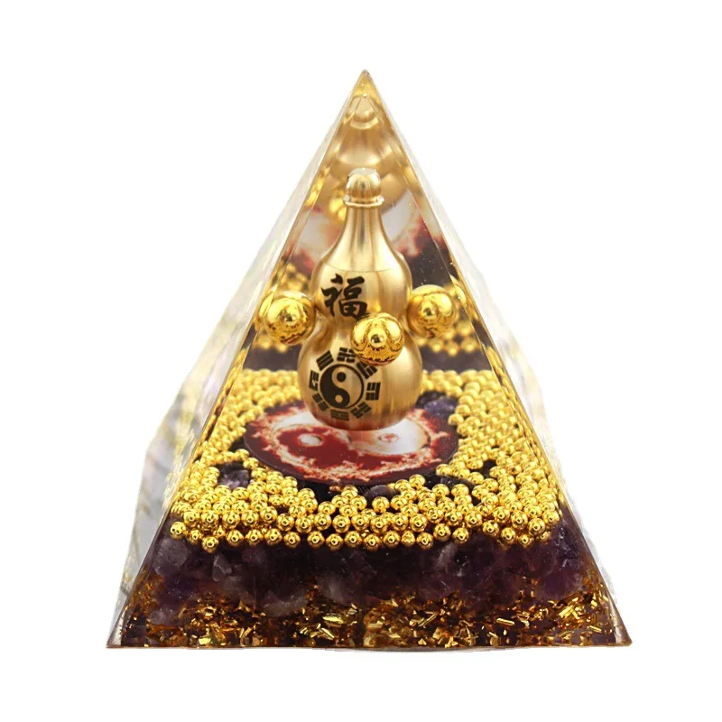 Copper Gourd Orgonite Pyramid Orgone Healing Energy Chakra Reiki