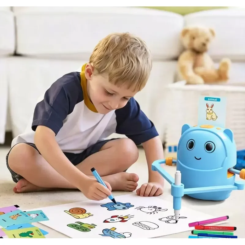 AI Drawing Robot Intelligent Painting Toy Tech Card Recognition Precision Control Educational Gift for Kids Entertainment