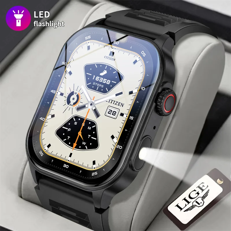 

LIGE New Military LED Men Smart Watches Wireless Call Fitness Clock IP68 Waterproof Sports Smartwatch For Women IOS Android 2026