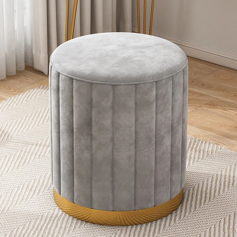 Tabouret de maquillage léger luxe tabouret rond chaise chambre Internet célébrité banc de rangement 