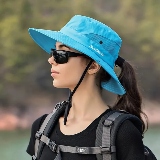 Women's Folding Sun Hat with Ponytail Opening – Breathable Polyester Summer Outdoor Hat – view 3