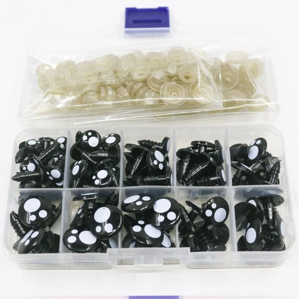 100pcs/box High Quality 5Sizes Plastic Safety Eyes Black Oval Shape Bear DIY Eyes For