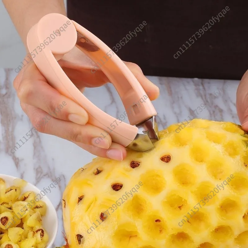 Pineapple eye removal clip strawberry pedicle remover slicer household sugar cane pineapple knife tool set (random color)