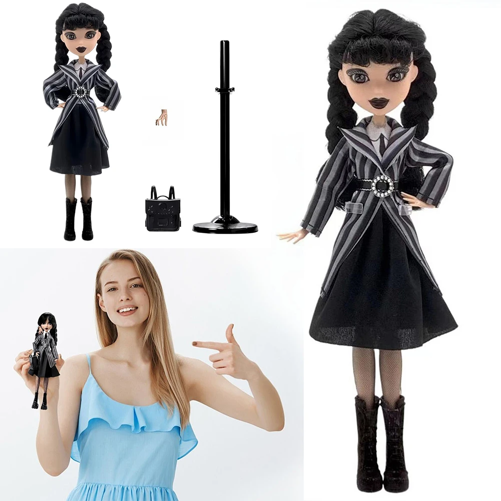 Girl in Black Statue Scary Doll Figurine Gothic Style Table Collectible Decorations Desktop Ornaments for TV Drama Fans