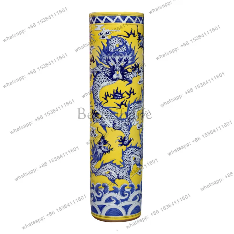 Jingdezhen ceramics engraved floor-to-ceiling large vase ornament