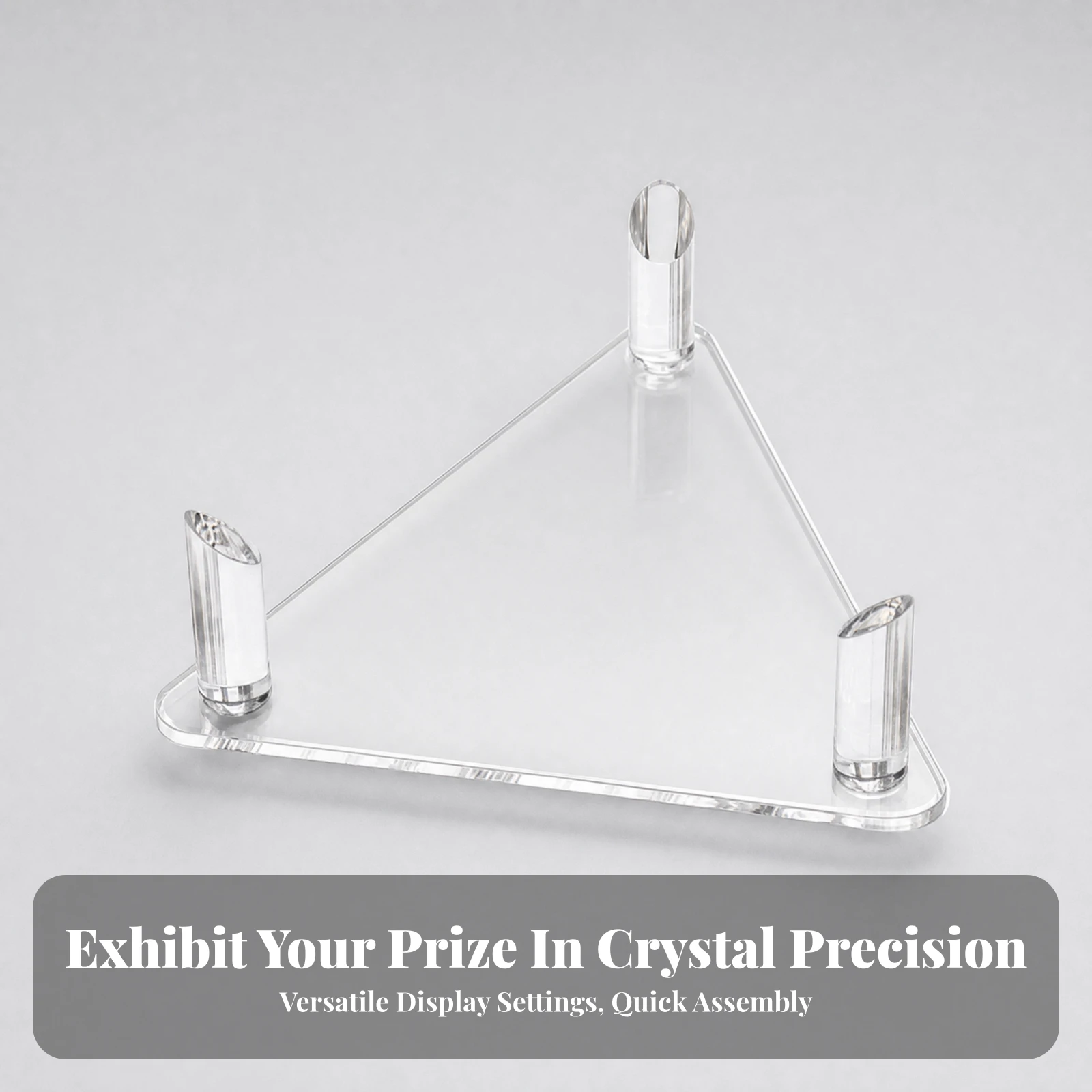 Triangular Ball Display Stand Transparent Triangular Acrylic Ball Holder Freestanding Sturdy for Sports Collectors