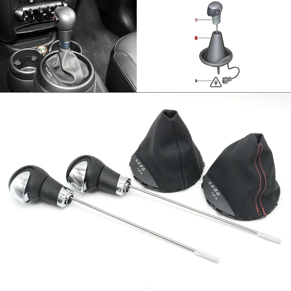 

Automatic Transmission Gear Shift Knob Headball Shifter Lever Boot Dust Cover For BMW MINI Cooper Countryman R60 PACEMAN R61