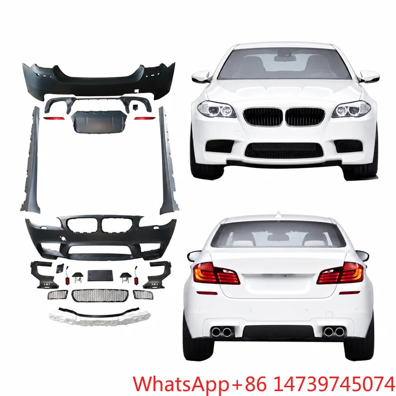 2011-2017 F10 F18 5 Series M5 Style Body Kit, Front Rear Bumper Side Skirt Grille Direct Fit Parts