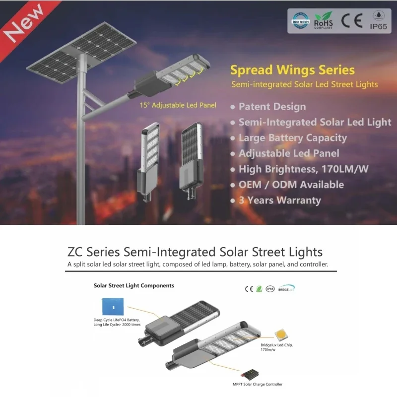 Omsen-Lampes solaires LED, 60W, 80W, 100W, IP65, Intelligent, Commercial, Extérieur, Rue