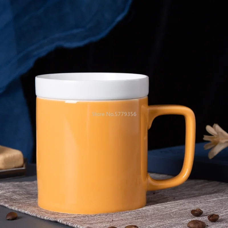 Minimalist Creative Original TeaCup Ceramic Mug Lid Biscuits Scented Tea Cup Water Cup Office Gift Practical High Quality TeaCup