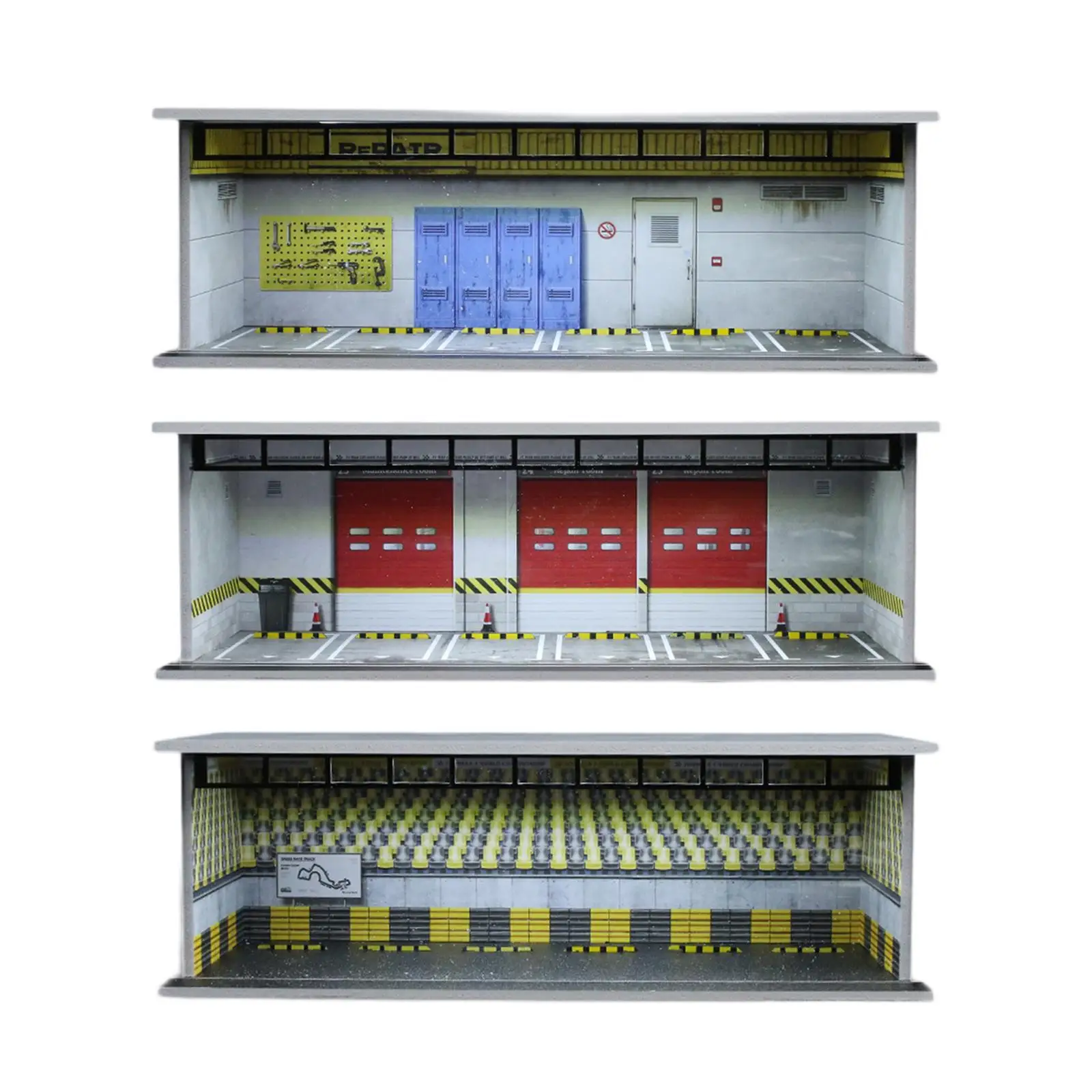 

1:64 Garage Display Case Showcase for Model Cars Mini Dolls Figure Figures