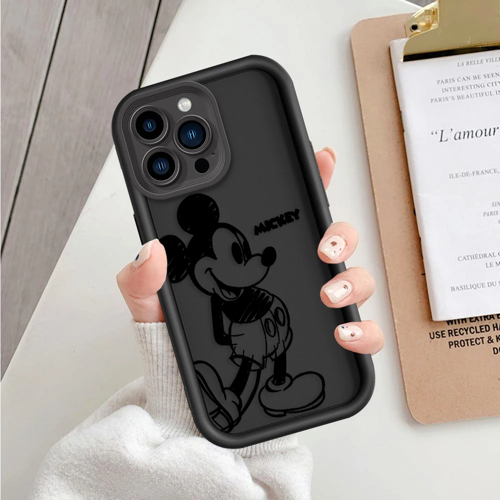 Disney Mickey Minnie Mouse modne, odporne na wstrząsy etui na iPhone 15 14 13 12 11 Pro X Xs Max SE 2020 7 8 Plus miękkie etui z TPU