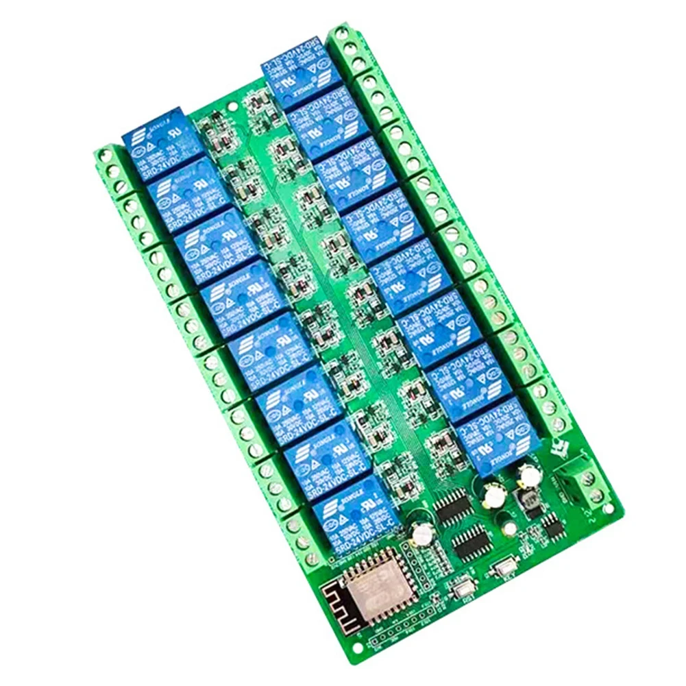 AC52-ESP8266 WIFI 16 Channel Relay Module ESP-12F Development Board Power, 16 Way Relay Module, Supply Mode
